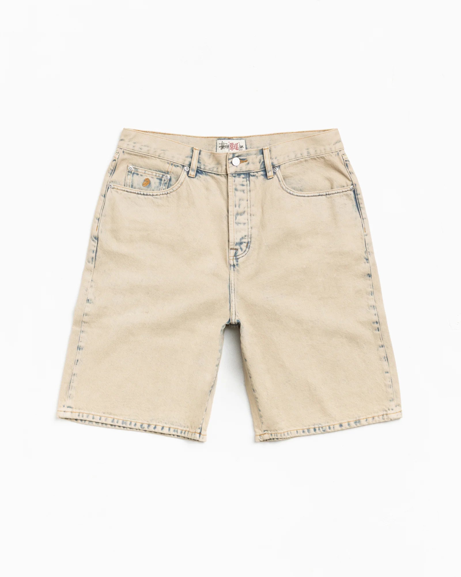 STUSSY Big OL' Short Denim Khaki Wash - Stussy Hoodie - Exclusive