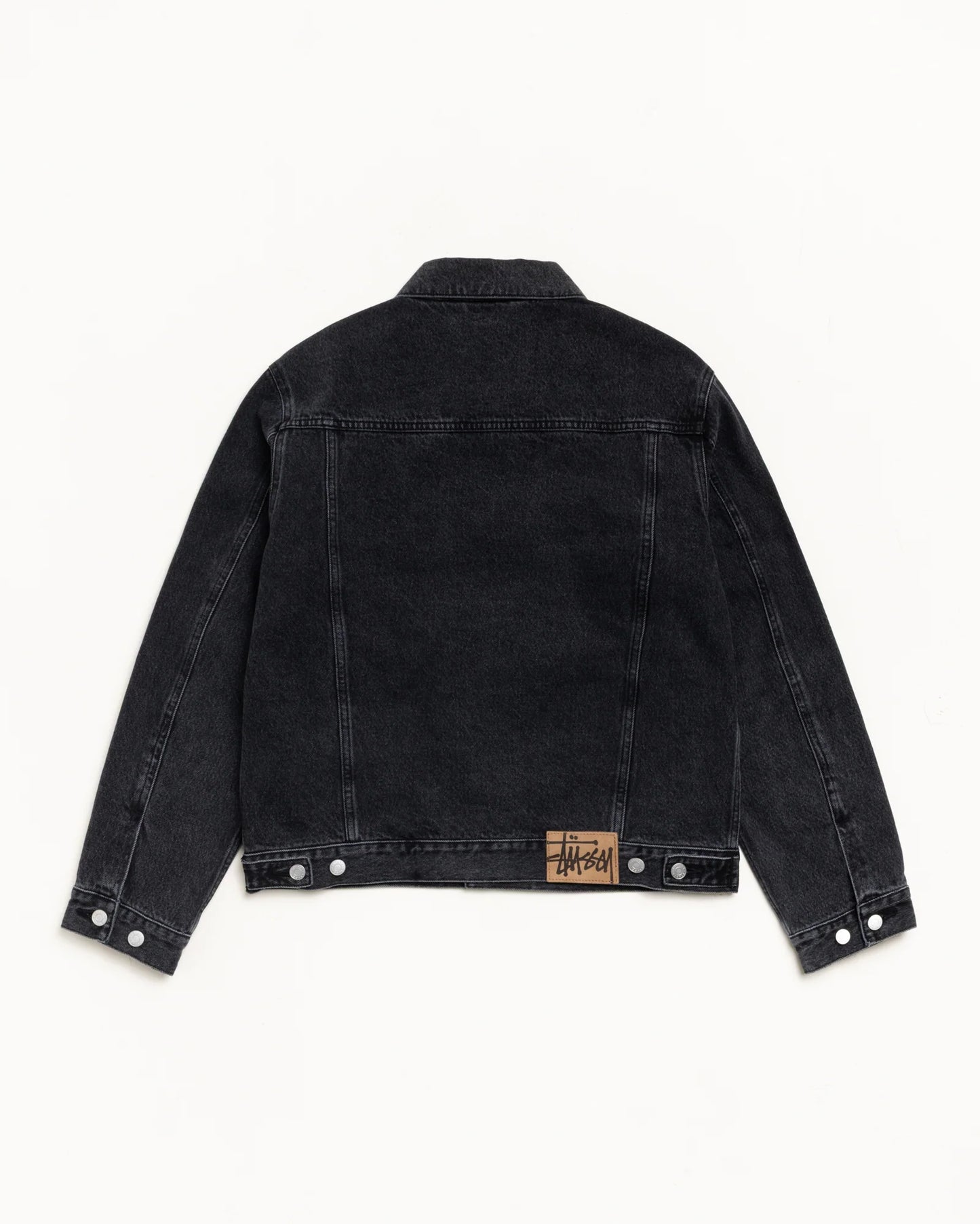 STUSSY LINED DENIM TRUCKER JACKET VINTAGE BLACK
