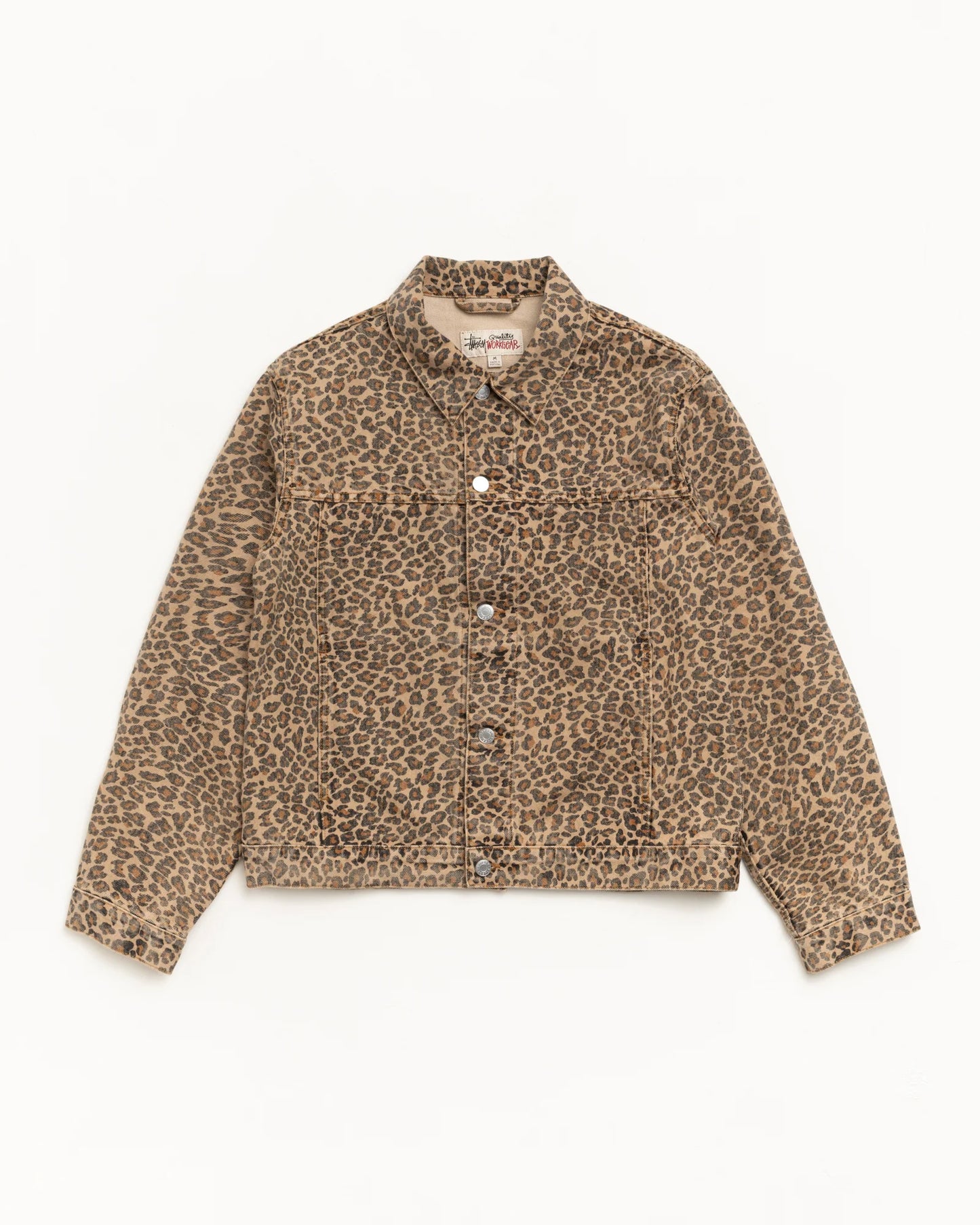 STUSSY DENIM TRUCKER JACKET LEOPERD