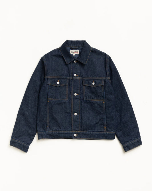 STUSSY LINED DENIM TRUCKER JACKET INDIGO