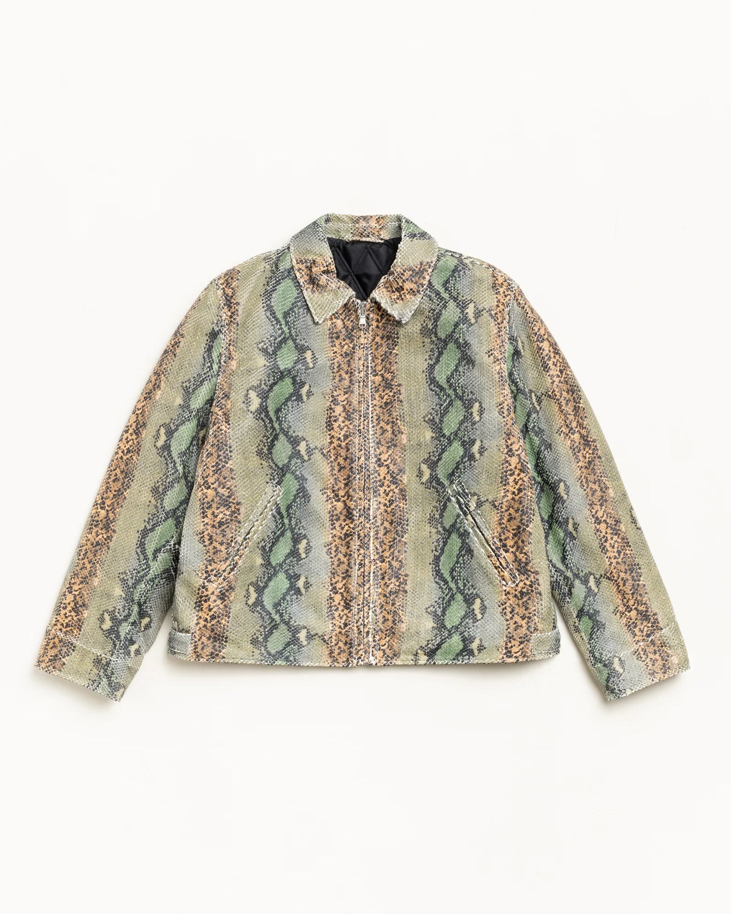 STUSSY GARAGE JACKET LEATHER SNAKE