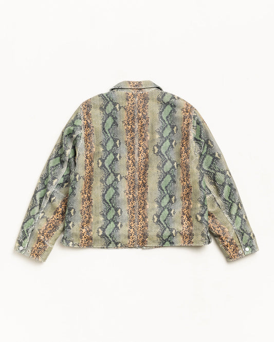 STUSSY GARAGE JACKET LEATHER SNAKE