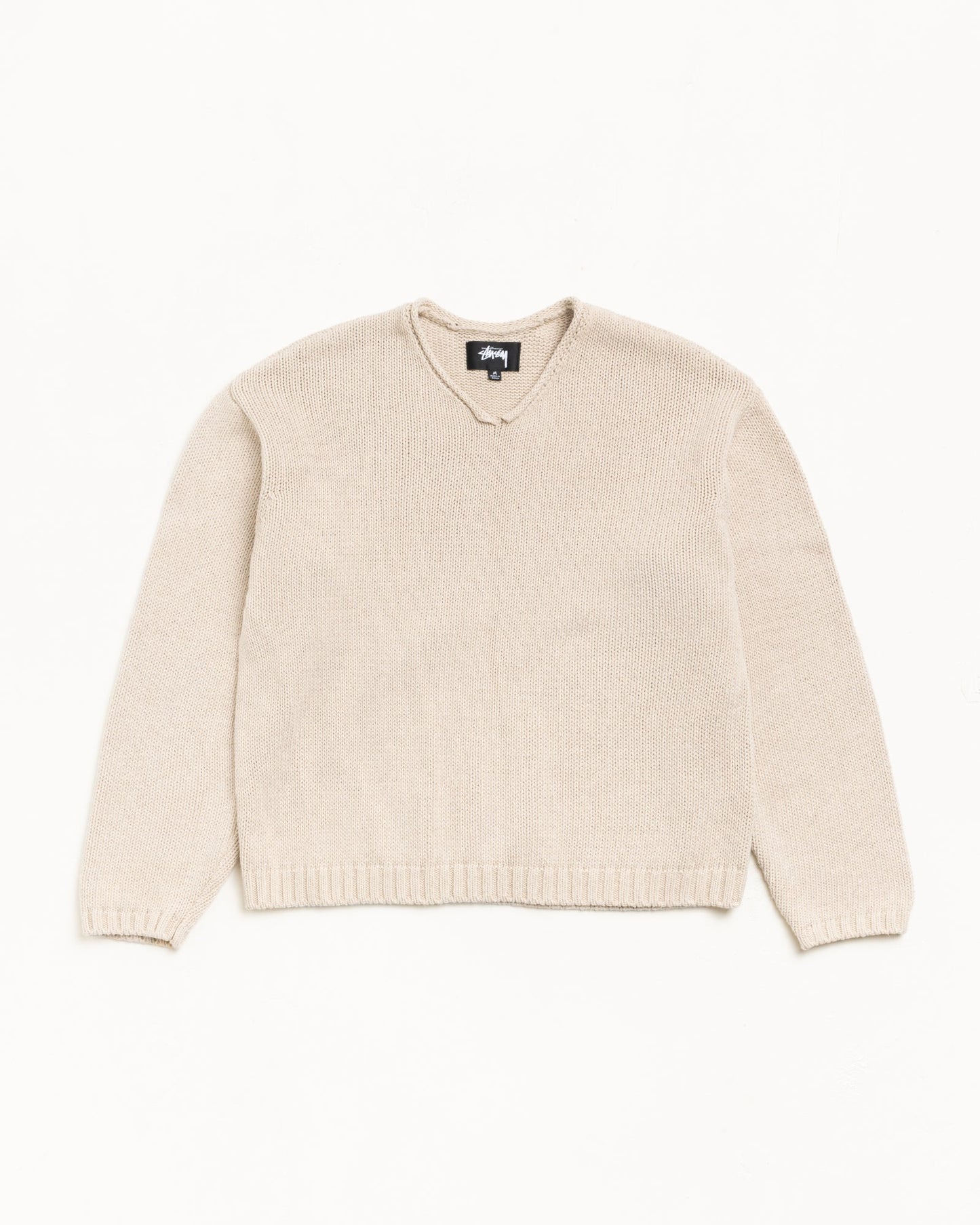 STUSSY ROLL V NECK SWEATER