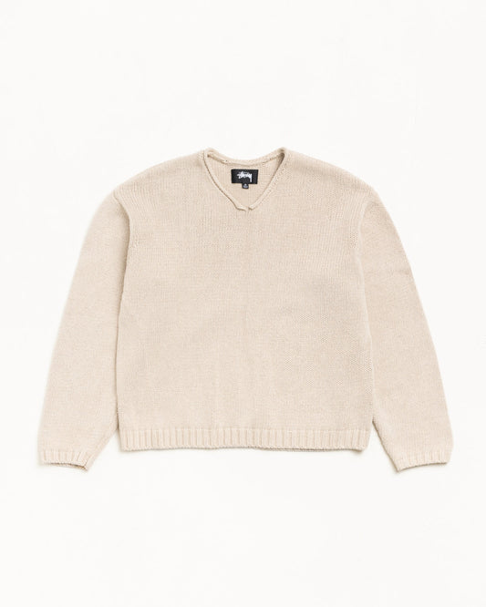 STUSSY ROLL V NECK SWEATER