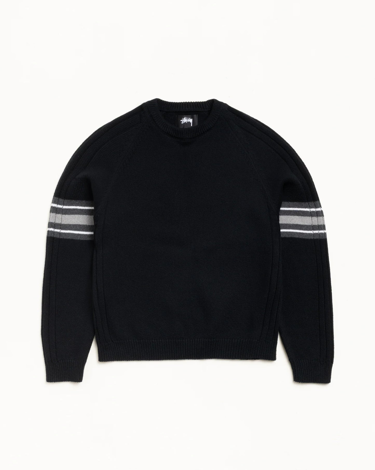 STUSSY STRIPE RAGLAN CREW