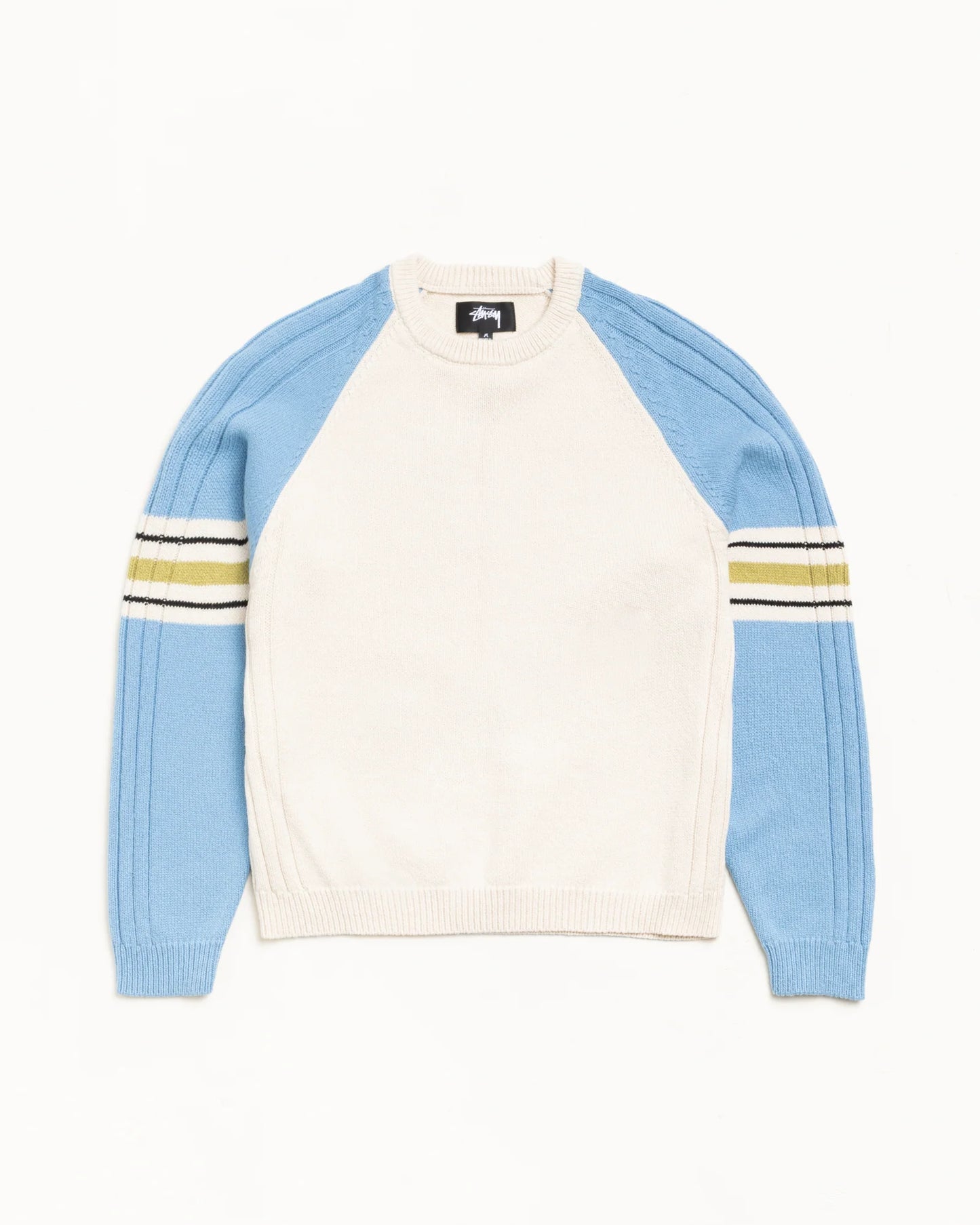 STUSSY STRIPE RAGLAN CREW