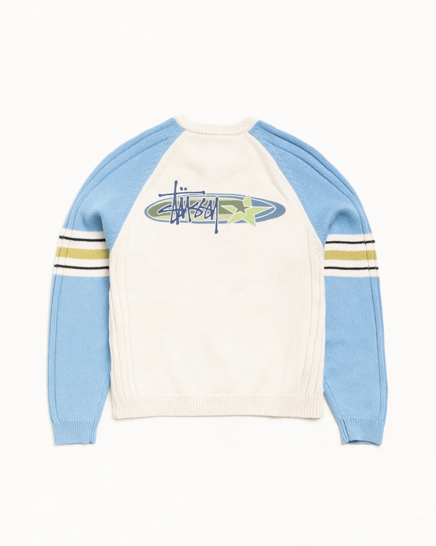 STUSSY STRIPE RAGLAN CREW
