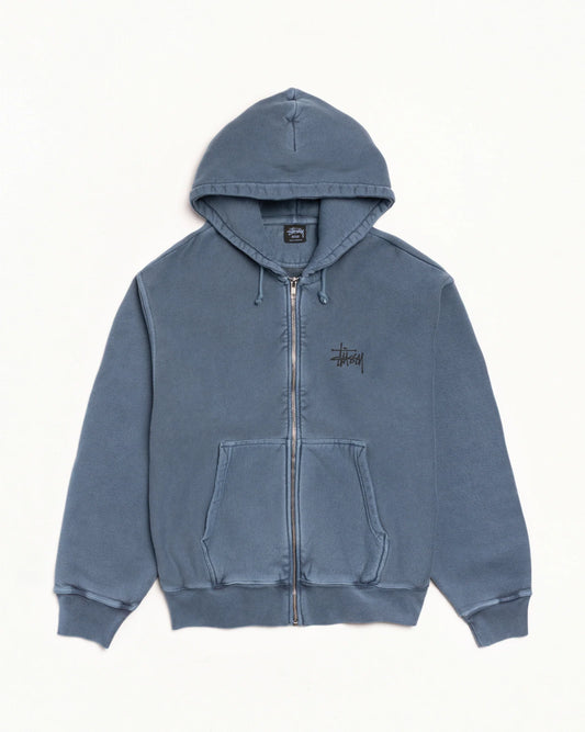 BASIC STÜSSY ZIP HOODIE PIGMENT DYED